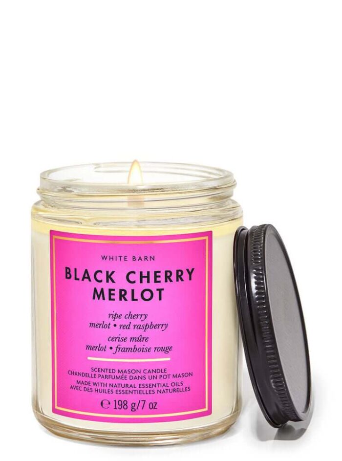 nen thom bath body works single wick candle black cherry merlot 198g Desiree Becker