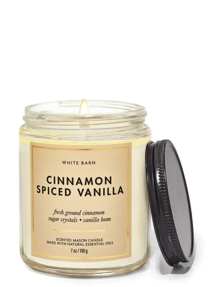 nen thom bath body works single wick candle cinnamon spiced vanilla 198g Desiree Becker