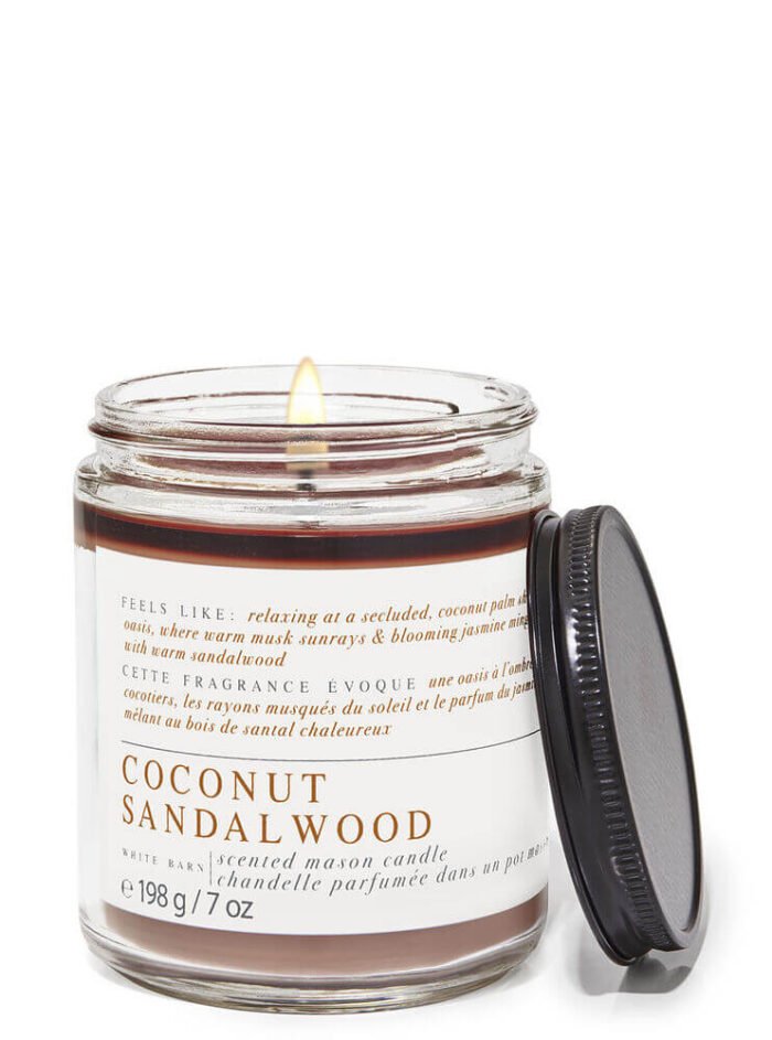 nen thom bath body works single wick candle coconut sandalwood 198g Desiree Becker