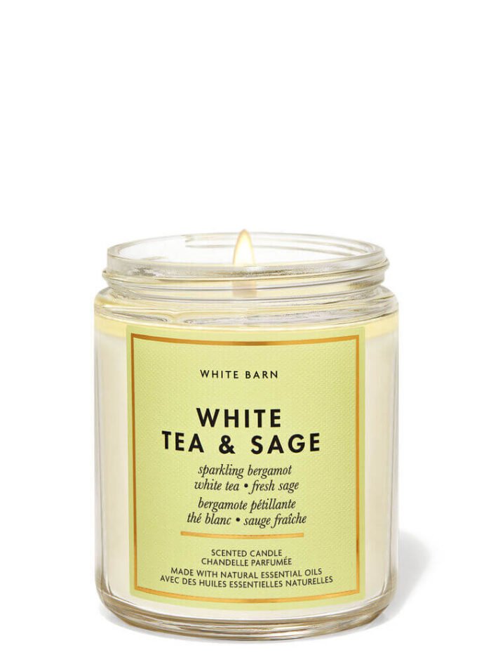 nen thom bath body works single wick candle white tea sage 198g Desiree Becker